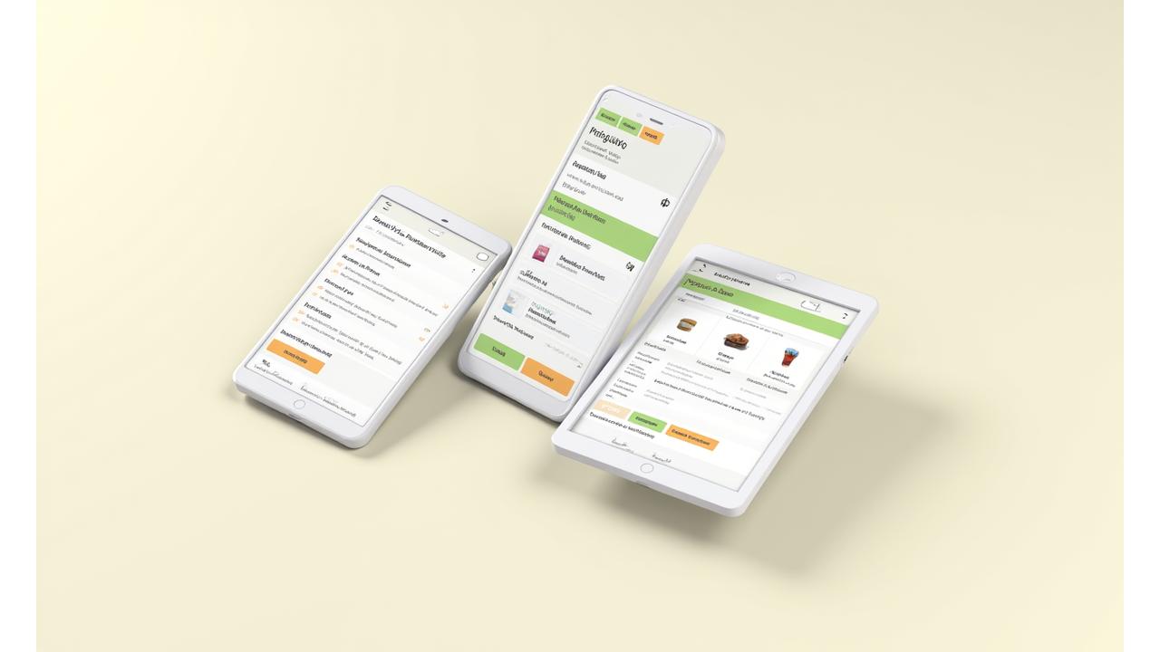 Wizualizacja ekranu aplikacji mobilnej Próg Jutro z listą spersonalizowanych rekomendacji produktów, cenami i alertami.